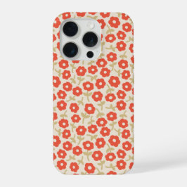 Padrão floral pequeno e vermelho retrô