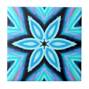 Padrão Floral Pintado Azul