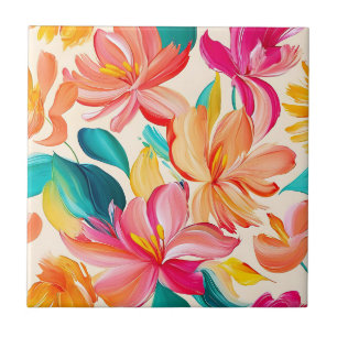 Padrão Floral Pintado Vibrante
