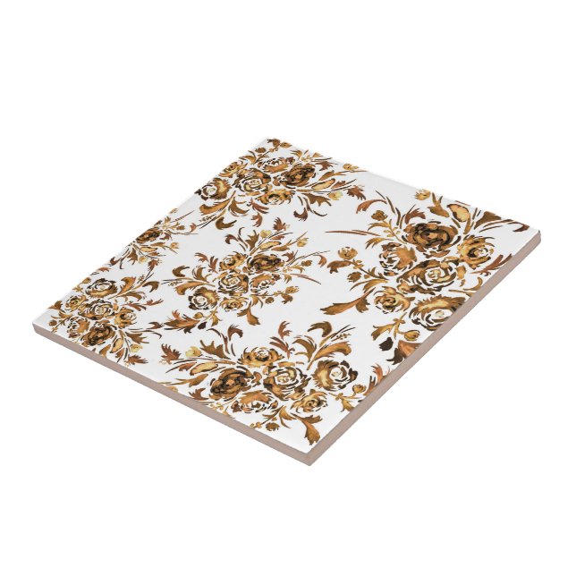 Padrão Floral Português Dourado (Lateral)