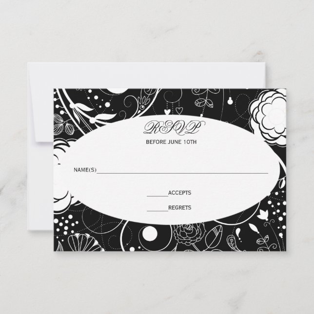 Padrão Floral Preto/Branco - RSVP (Frente)