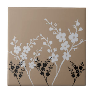 Padrão Floral Preto e Branco