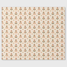 Padrão floral repetitivo em papel de embrulho