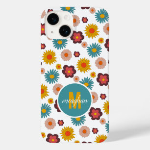 Padrão Floral Retro Colorido