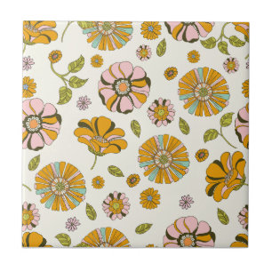 Padrão Floral Retro dos Anos 70