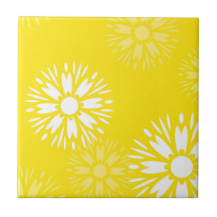 Padrão Floral Retro-Flor da Flor Amarelo-Groovy