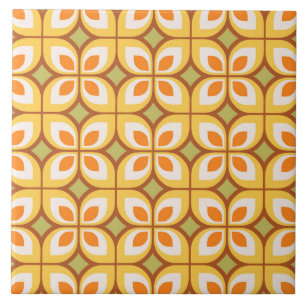 Padrão Floral Retro Moderno de Meados do Século