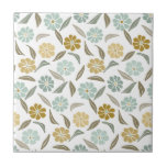 Padrão floral retrorreflector verde-sábado<br><div class="desc">Fundo branco,  decorado com um padrão floral retrô em flores verdes e leves.</div>