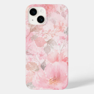 Padrão Floral Rosa Bege em Aquarela