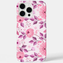 Padrão Floral Rosa com Flores Elegantes