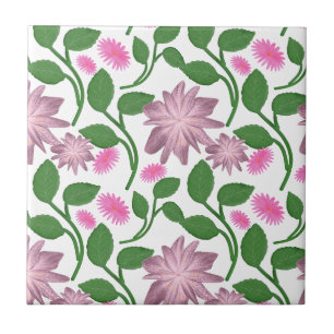 Padrão floral rosa com folhas verdes