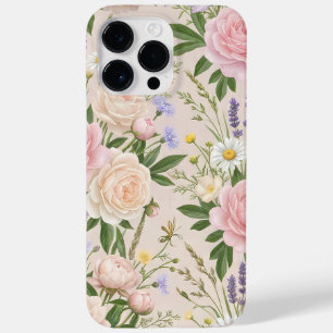 Padrão Floral Rosa de Bege Romântico
