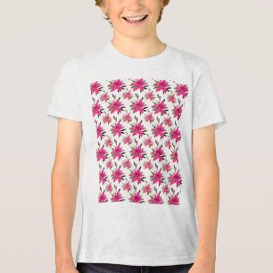 Padrão Floral Rosa Design- 29500 Plus Tamanho T-Sh