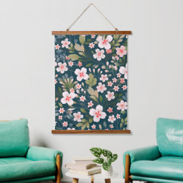 Padrão Floral Rosa e Branco Elegante