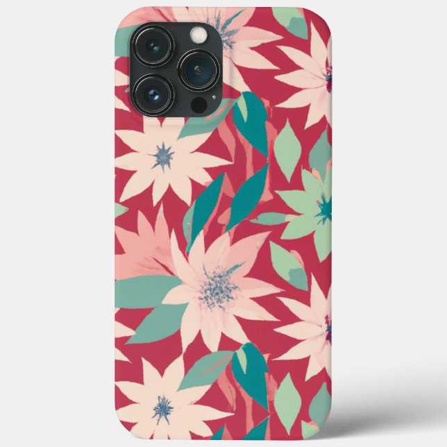 Padrão Floral Rosa e Vermelho (Verso)