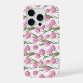 Padrão Floral Rosa Moderno de Tulipa Branca