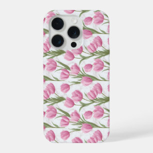 Padrão Floral Rosa Moderno de Tulipa Branca