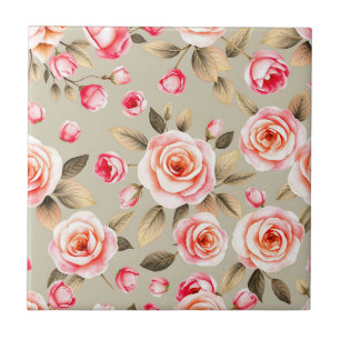Padrão Floral Rosa Romântico