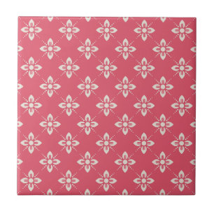 Padrão Floral Rosa Vibrante com Flores Geométricas