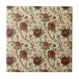 Padrão Floral Rosa Vintage - Arte de Design de Flo