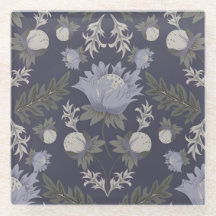 Padrão floral roxo escuro simétrico