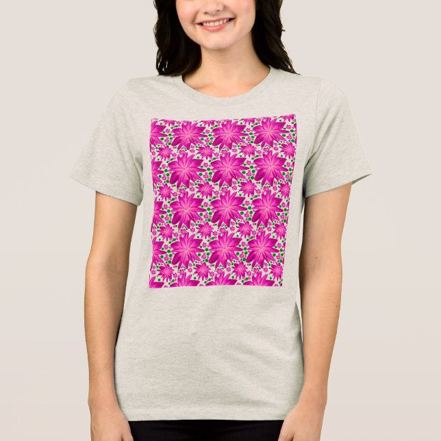 Padrão Floral Seamless Rosa Quente (Frente)