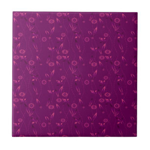 Padrão floral simples retrô burgundy