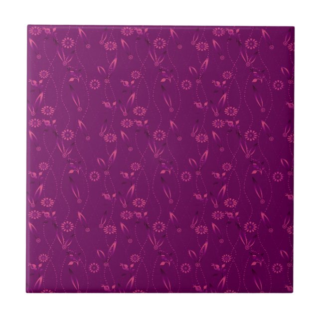 Padrão floral simples retrô burgundy (Frente)