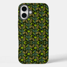 Padrão floral sofisticado em azul e bege
