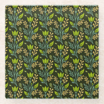 Padrão floral sofisticado em azul e bege