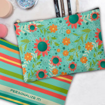 Padrão Floral Teal Bag Personalizada Única