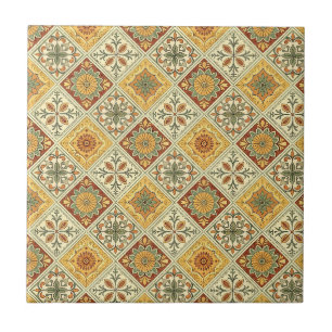 Padrão Floral Tradicional de Maiolica Mediterrânea