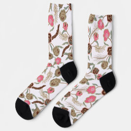 Padrão Floral Tradicional Étnico em Branco