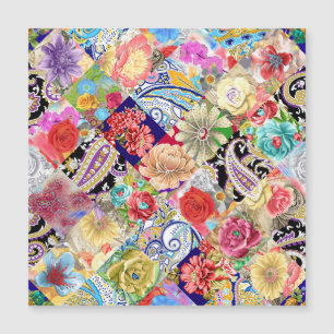 Padrão floral tropical, cores vibrantes.