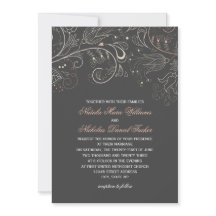 Padrão Floral Tulipa Cinza - Convite de Casamento