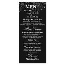 Padrão Floral Tulipa Preta/Branca - Menu Recepção