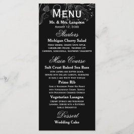 Padrão Floral Tulipa Preta/Branca - Menu Recepção