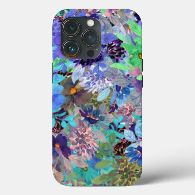 Padrão floral uniforme de aquarelas OtterBox iPhon (Verso)