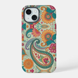 Padrão Floral verde claro Paisley Boho Vibrante