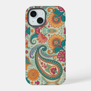 Padrão Floral verde claro Paisley Boho Vibrante