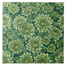 Padrão floral verde de crisântemo