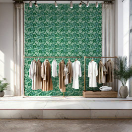 Padrão Floral Verde e Azul Vibrante e Negrito