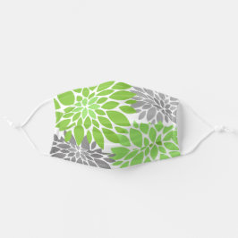 Padrão Floral Verde e Cinza