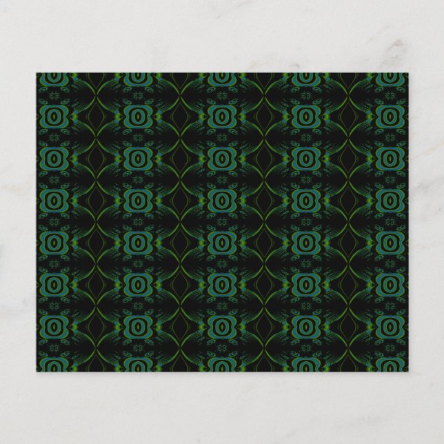 Padrão floral verde e preto. (Frente)