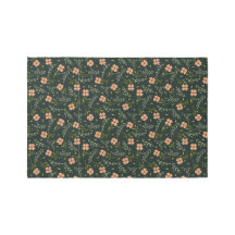 Padrão Floral Verde Escuro de Aquarela Delicada e