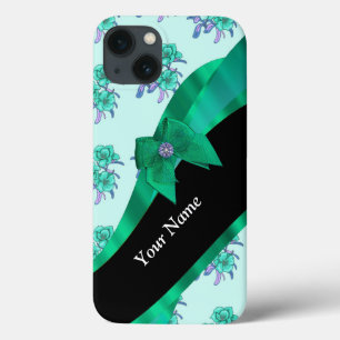 Padrão floral verde-teal bonito