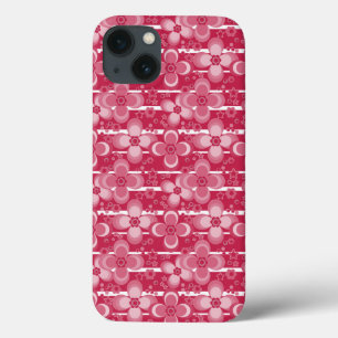Padrão floral vermelho e branco