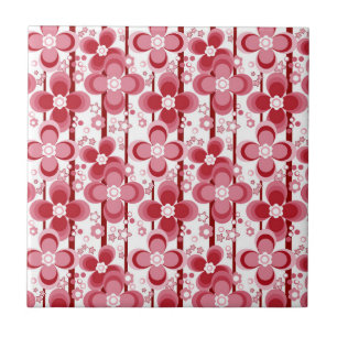 Padrão floral vermelho e branco