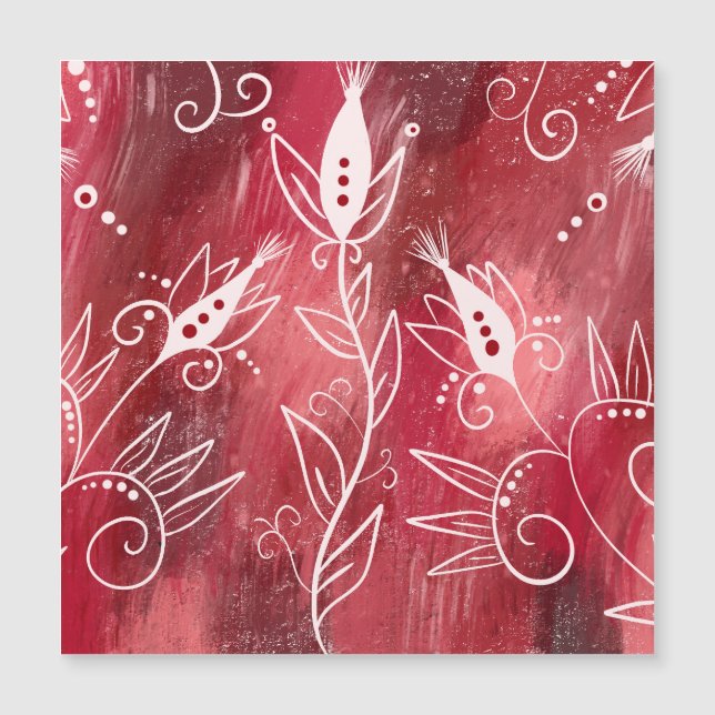 Padrão Floral Vermelho E Branco (Frente)