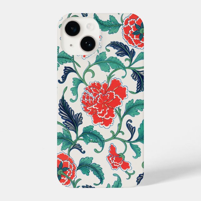 Padrão Floral Vermelho e Verde (Verso)